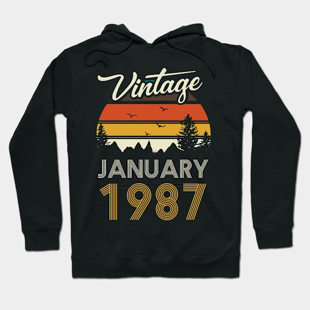 1987 - Vintage January Birthday Gift Shirt Hoodie by ReneeCummings